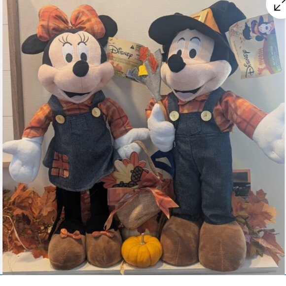 Disney’s Mickey and Minnie Mouse Fall Harvest Holiday 22” /20” Door Greeters NEW - Picture 2 of 3